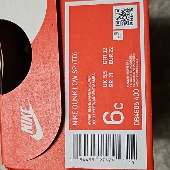 Nike dunk low samba SP TD US size 6c toddler size - Picture 5 of 5
